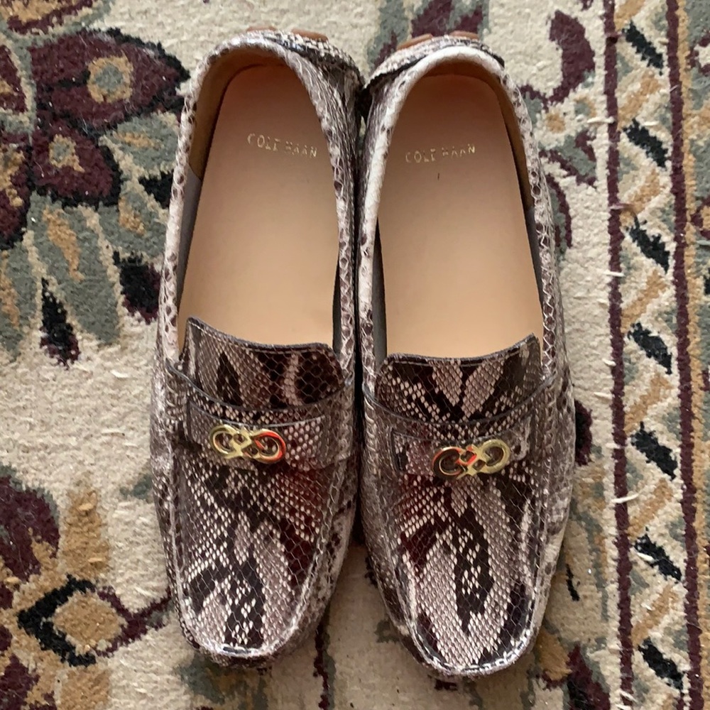 Women’s Cole Haan Snakeskin slide on loafers